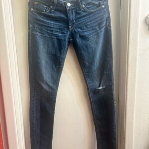 Hudson Jeans Blue Skinny Denim with Distressed Details